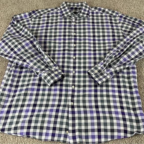 st Croix Other - St. Croix Shirt Mens 2XL Plaid Button Colorful Work Office Prep Purple Gray E135